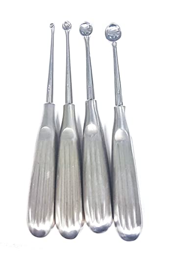 Bruns (Spratt) Curette, Oval, 6 3/4" (17.0 Cm), Angled, Size 1